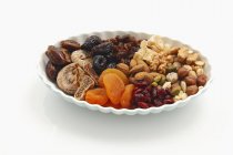 Assorted dried fruits and nuts — Stock Photo