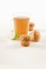 Hazelnut muffins with apple tea — Stock Photo