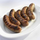 Cinque Bratwurst alla griglia — Foto stock