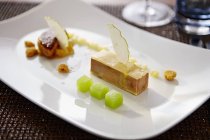 Foie gras with apple — Stock Photo
