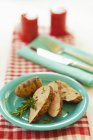 Slices of roasted pork with rosemary and thyme — Stock Photo