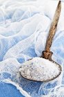 Blue sea salt on spoon — Stock Photo