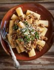 Rigatoni pasta with minced meat — Stock Photo