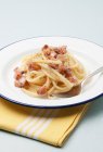 Spaghetti pasta with bacon — Stock Photo