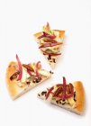 Slices of Pizza with radicchio and pecan nuts — Stock Photo