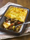 Beef Pie in dish — Stock Photo
