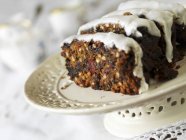 Gluten-free fruitcake with sugar glaze — Stock Photo