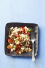 Bean salad with mozzarella and herbs — Stock Photo