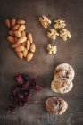 Dried fruit on wooden surface — Stock Photo