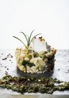 Spelt salad with ricotta and pepper — Stock Photo