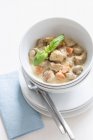 Bowl of veal fricassee — Stock Photo