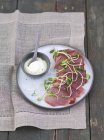 Smoked tuna with a horseradish — Stock Photo