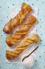 Puff pastry twists with sugar — Stock Photo