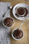 Chocolate mousse with cocoa powder — Stock Photo