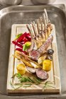 Rack of lamb with vegetables — Stock Photo