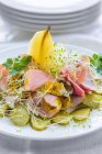 Ham salad with pear — Stock Photo