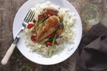 Hühnerbrust mit Reis — Stockfoto