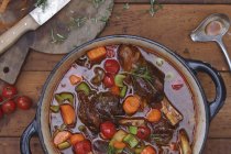 Vegetable stew with leg of lamb — Stock Photo