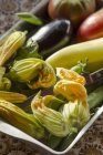 Fresh courgette flowers — Stock Photo