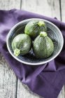 Fresh green round courgettes — Stock Photo