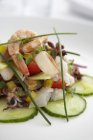 Meeresfrüchtsalat mit Gurken — Stockfoto