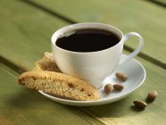 Almond biscotti and coffee — Stock Photo