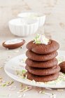 Closeup view of stacked whoopie pies with sugar sprinkles — Stock Photo