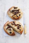 Focaccia with onions and olives — Stock Photo
