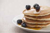 Stack of Pancakes with Fresh Blueberries — Stock Photo