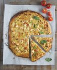 Courgette and feta pizza — Stock Photo