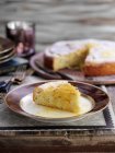 Lemon cake with icing sugar — Stock Photo