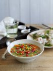 Sopa de verduras con pimientos - foto de stock