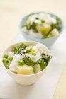 Merluzzo bianco con patate e spinaci — Foto stock