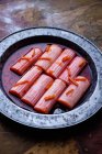 Slow roasted rhubarb with orange zest — Stock Photo