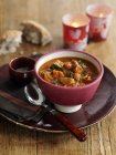 Lamb soup with curry — Stock Photo