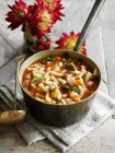 Maccheroni con zuppa di verdure — Foto stock