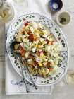 Potato salad with chopped egg — Stock Photo