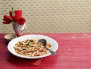 Zuppa di pasta con fagioli — Foto stock