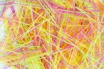 Closeup top view of colored drinking straws — Stock Photo