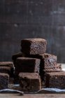 Pile of fresh baked brownies — Stock Photo