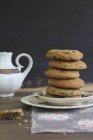 Stack of chocolate chip cookies — Stock Photo