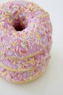 Pink iced doughnuts — Stock Photo