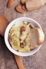 Cabbage soup with almonds — Stock Photo