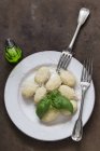 Gnocchi con parmigiano sul piatto — Foto stock
