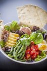 Salad nioise with bread — Stock Photo