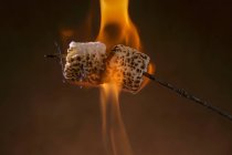 Marshmallows sendo torrado — Fotografia de Stock