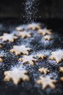Печенье в форме звезды с сахаром в глазури — стоковое фото