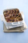 Bread pudding with cherries — Stock Photo
