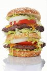 Double decker cheeseburger — Stock Photo