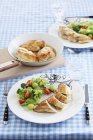 Chicken fillets with salad — Stock Photo